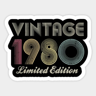 40th Birthday Gift 1980 Vintage Limited Edition 40 Years Old Sticker